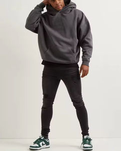 Pull à capuche épais pour hommes avec logo personnalisé OEM Design Regular Fit avec poche d'hiver en polyester/coton 320gsm/340gsm - Product Image 2