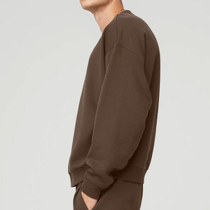 Sweat-shirt à col rond pour hommes de haute qualité OEM 100% coton coupe-vent doublé polaire 100% polyester 420GSM - Product Image 2