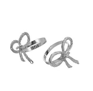 Porte-ronds de serviette en métal robuste tendance or pour fête de mariage et événement Anneaux de serviette au design martelé - Product Image 6