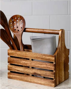 Porte-couverts en bois classique - Product Image 1