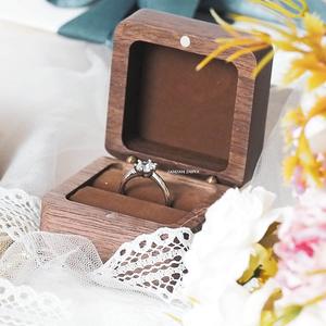 2025 nueva llegada caja de anillo de madera Vintage para ceremonia de boda compromiso - Product Image 3