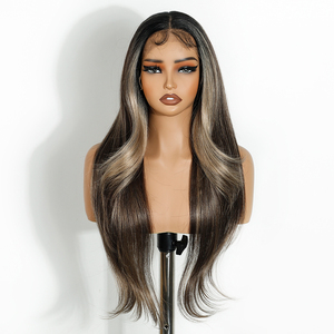 Parrucca Sintetica Glueless <span class=keywords><strong>con</strong></span> Frontale in Pizzo, Fibra Resistente al Calore, Non Infiammabile, Pre-Pizzicata, HD Lace Front - Product Image 1