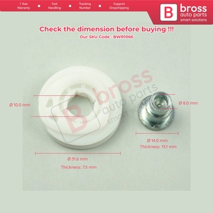 BWR1066 polea de rodillo de Cable de esquina de reparación de regulador de ventana para Golf MK4 5 6 1997-2014 Bora Jetta A4 A5 Vento R32 GTI Rabbit - Product Image 5