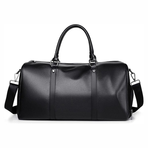 Sac de sport INDEX noir matelassé en nylon 36-56L, résistant à l'eau, forme ovale, poignée supérieure, plusieurs compartiments, pour équipement de sport - Product Image 2