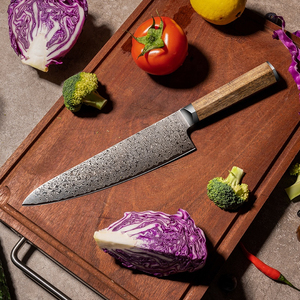 Cuchillo de chef de cocina profesional, fabricante de Pakistán, Damasco, mango de madera de acero, apto para lavavajillas, borde de corte afilado - Product Image 6