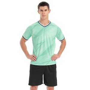 เสื้อยืดฟุตบอลแฟชั่นดริฟท์สำหรับผู้ชายเสื้อยืดกีฬาแบบหลวมแบบลำลองชื่อทีมหมายเลขคอวี - Product Image 3