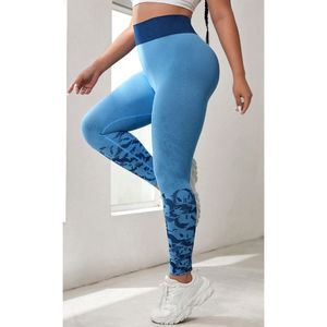 Pantalon de yoga élastique taille haute personnalisé pour femmes Leggings à logo imprimé léopard à séchage rapide Technologie de sublimation - Product Image 1