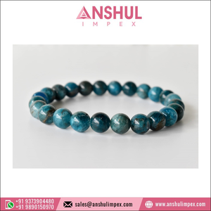 Direct Factory Price High Quality Wholesale Supply Blue Color Healing Apatite Round <b>Gemstone</b> Beaded <b>Bracelet</b> at Least Price - Product Image 2