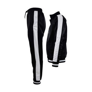 Conjunto cortavientos deportivo personalizado de 2 piezas para hombre, Sudadera con capucha y cremallera completa de poliéster, pantalones cortos de chándal personalizables sólidos impermeables - Product Image 3