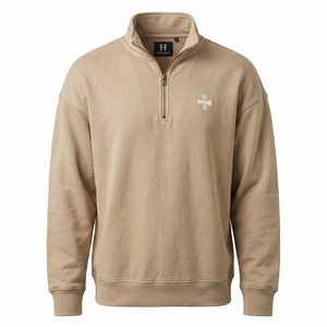 Sweat-shirt personnalisé à col zippé 340 GSM en molleton bouclette brodé Cross Church Merch OEM Vente en gros - Product Image 1
