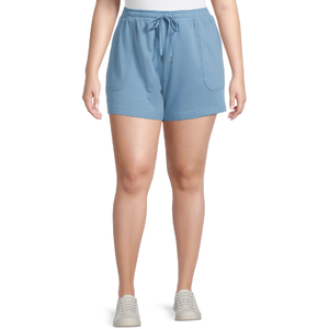 Shorts d'été athlétiques imperméables respirants 100 % coton à séchage rapide pour femmes, taille haute, avec fermeture éclair et poches - Product Image 5