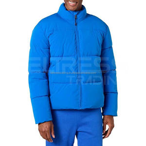 Chaqueta acolchada de invierno informal para hombre 2025, hilo Formal teñido de poliéster XL con cuello levantado y cremallera, precio al por mayor sólido, suministro OEM - Product Image 4