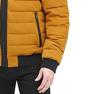 Nouveauté Veste matelassée à col montant en coton pour homme, manches longues, tenue décontractée d'hiver en stock - Product Image 5