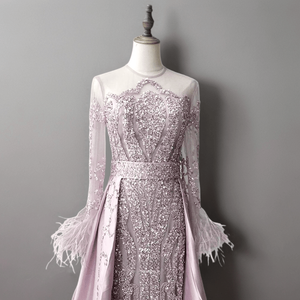 ชุดราตรีทรงบอลกาวน์สีชมพูประดับเลื่อม ผ้าซาติน วินเทจ คุณภาพสูง เป็นมิตรกับสิ่งแวดล้อม ชุดแม็กซี่สำหรับงานเลี้ยงตอนเย็น ชุดเจ้าสาว หรูหรา สง่างาม สำหรับงานพิธีการ งานแต่งงาน - Product Image 3