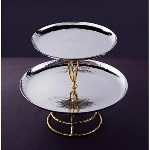 Fancy Cake Stand Bandeja para servir de 3 niveles con Base Platos de soporte para servir pasteles de acero inoxidable para vajilla Plato para servir aperitivos - Product Image 5