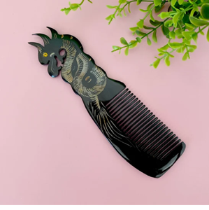 Peine de cuerno genuino negro para desenredar peine de cuerno de pelo largo y grueso con curvas de cuerno natural al por mayor directo de precio de fábrica - Product Image 2