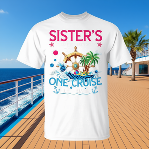 T-Shirt per Vacanze in Crociera per Sorelle, Abbigliamento Promozionale Personalizzabile per Viaggi in Crociera - Product Image 3