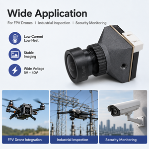 Cámara FPV 002 L para Drones Industriales, 1800TVL, 1/2/8 CMOS, WDR, Baja Iluminación, Baja Latencia, 125 Grados de Campo de Visión, 5V 40V - Product Image 4
