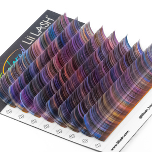 Cils individuels colorés, extensions de cils en mélange de couleurs les plus vendues, plateaux de cils super doux, vente en gros, méga volume - Product Image 1