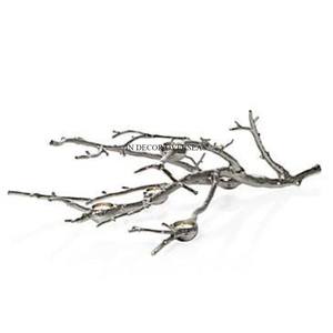 Haute exigence couleur argent finition brillant poli haute qualité métal bois Designer Table pièce maîtresse bougeoir - Product Image 5