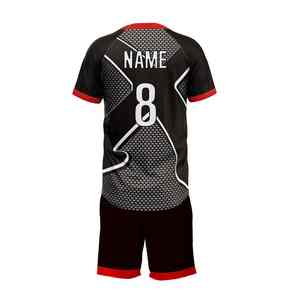 Conjuntos de uniformes de rugby de alta calidad con camiseta de manga corta y pantalones cortos que ofrecen durabilidad cómoda y rendimiento duradero - Product Image 4