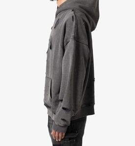 Low MOQ Custom logo Blank Hoodies Pullover Men 100% Cotton <b>Black</b> Acid Wash <b>Hoodie</b> <b>Oversize</b> Vintage Washed <b>Hoodie</b> Men and Women - Product Image 6