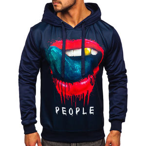 Pull-over à capuche en coton avec broderie personnalisée en gros avec impression de logo vêtements de sport purs pour l'hiver - Product Image 1