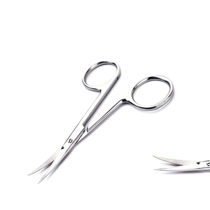 <b>Nail</b> Supplies Cuticle Scissors Russian-Style Extra Sharp Cutting Curved Blade 3.5" with Pouch Manicure Scissors <b>Nail</b> Tools - Product Image 1