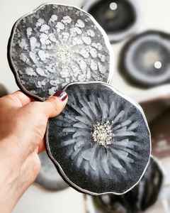 Sous-verre en résine de qualité supérieure, surface lisse, style bohème, écologique, fait à la main, décoration de table basse - Product Image 2