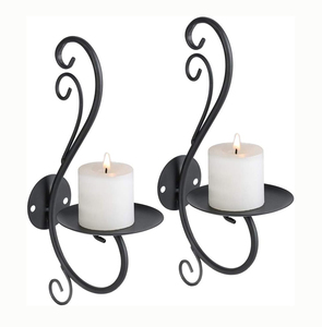 Maison et hôtel les plus vendus éclairage décoratif mural forme personnalisée enduit noir suspendu bougeoir votif bougeoir - Product Image 1
