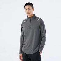 Sudadera de media cremallera para hombre, ropa deportiva activa de secado rápido, camisetas deportivas para hombre, camisetas atléticas para correr, entrenamiento, camisetas de manga larga para gimnasio para hombre 2024