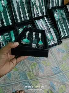 Juego de Cubiertos de acero inoxidable con Incrustaciones de nácar de lujo, cubiertos personalizados con acabado espejado para el hogar y el comedor del hotel - Product Image 6