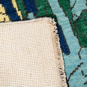 Tapis d'intérieur en laine noué à la main, multicolore, écologique, antidérapant, motif uni, style moderne pour le salon - Product Image 6