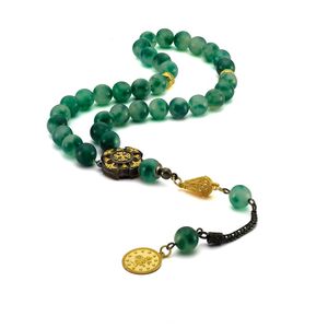 Cristal de couleur verte Tasbeeh musulman islamique arabe perle de prière bonne qualité perles musulmanes rondes Dhikr Hajj et Umrah Tasbih - Product Image 2
