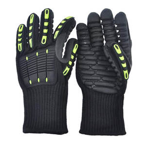 Gants anti-vibration absorbant les gants de mécanicien de construction à fort impact protecteur TPR mousse de caoutchouc antichoc champ de pétrole électrique - Product Image 1