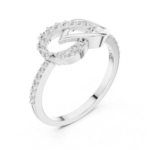 แหวนหมั้นเพชรทรงกลมสีขาวทอง 14K สำหรับผู้หญิง |   เพชรที่เพาะเลี้ยงใหม่ - Product Image 6