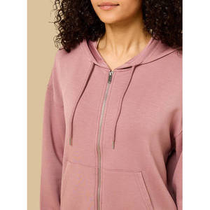 Sudadera con capucha y cremallera completa de mezcla de poliéster, corte regular, manga larga, estilo casual y urbano. - Product Image 4