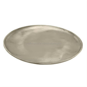 Grand plateau de service circulaire en aluminium plaqué or sans poignée-Idéal pour le service de petit-déjeuner à la maison et en cuisine - Product Image 5