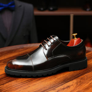 Chaussures Oxford en cuir de vachette pleine fleur avec talon amorti et design antidérapant, chaussures habillées pour hommes, chaussures en cuir - Product Image 1