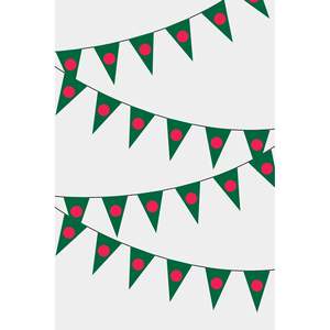 Bangladesh Triangular Flag Bunting Paper Party <b>Banners</b> for Festive Occasions - Product Image 1