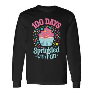 100 Days <b>Sprinkled</b> With Fun <b>Cupcake</b> Long Sleeve T-Shirt - Product Image 1