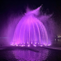 Fontaine musicale extérieure professionnelle de grande taille pour lac et piscine, en acier inoxydable, avec spectacle laser aquatique personnalisé