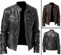 Blouson Bomber en Cuir Formel à Prix de Gros, Doublure 100% Polyester, Imperméable, Coupe-Vent, Durable, Tendance, Vêtement d'Hiver pour Homme