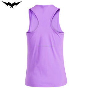 Camiseta sin mangas con cuello redondo para mujer, camiseta sin mangas gris de alta calidad con estampado de pantalla personalizado de algodón sólido suave para entrenamiento en el gimnasio - Product Image 6