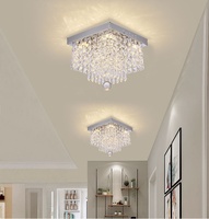 Lustre Moderne en Cristal Led Décoratif Monté en Surface Led Plafonnier de Maison