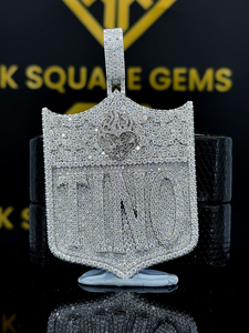 Pendentif logo personnalisé, pendentif logo en moissanite glacé, pendentif logo hip hop pour homme, diamants en moissanite, bijoux de rappeur personnalisés - Product Image 3