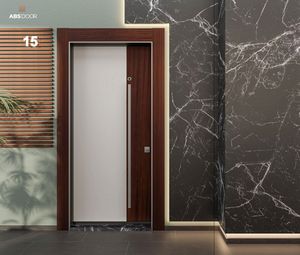 Puerta de Entrada de Acero y Madera de Estilo Moderno para Interiores ABSDOOR SCARLET, para Uso en Villas y Apartamentos, Aislamiento Térmico, 2 Años de Garantía, Acabada - Product Image 5