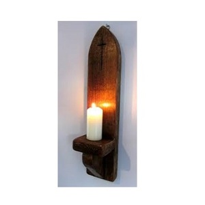 Coffret cadeau de bougies de Pâques et de Noël Bougeoirs ronds en bois et cire d'abeille Bougeoir d'église rond et bougeoirs de méditation uniques - Product Image 1