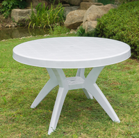 Ensemble de tables et de chaises de restaurant en plastique blanc pour l'extérieur, en gros, pour les événements et les fêtes