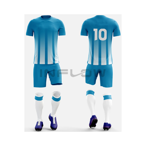 Conjunto de camisetas de fútbol con estampado de transferencia de calor personalizado de poliéster 100%, camisetas de fútbol transpirables ligeras de secado rápido para Unisex - Product Image 6